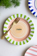 Green & Pink J’adore Ceramic Serving Plate