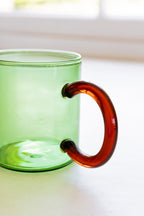 Green & Red Glass Mug