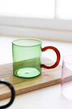 Green & Red Glass Mug