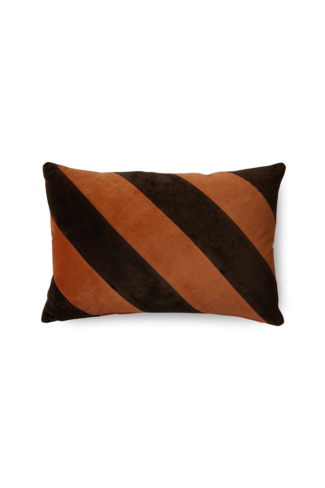 HKLIVING Coffee & Mocha Striped Velvet Cushion