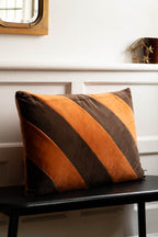HKLIVING Coffee & Mocha Striped Velvet Cushion
