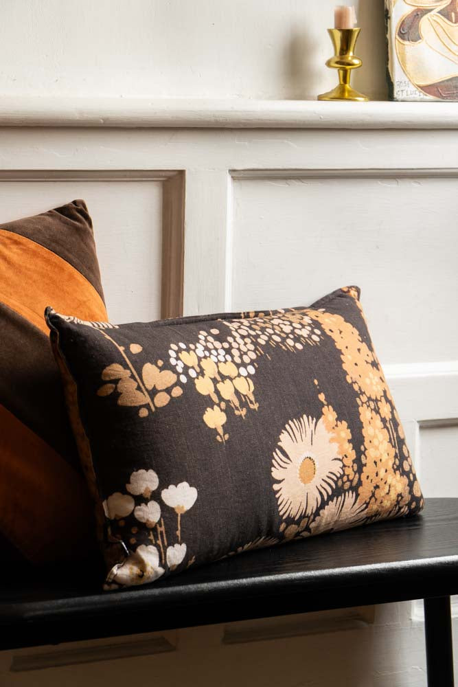 HKLIVING Dark Florals Cotton Cushion