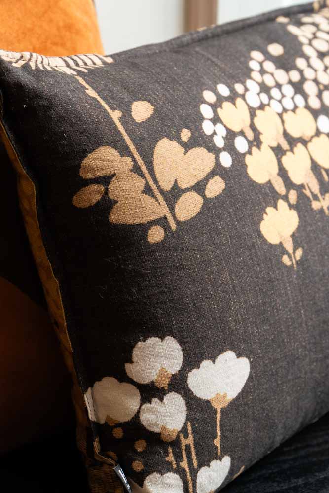 HKLIVING Dark Florals Cotton Cushion