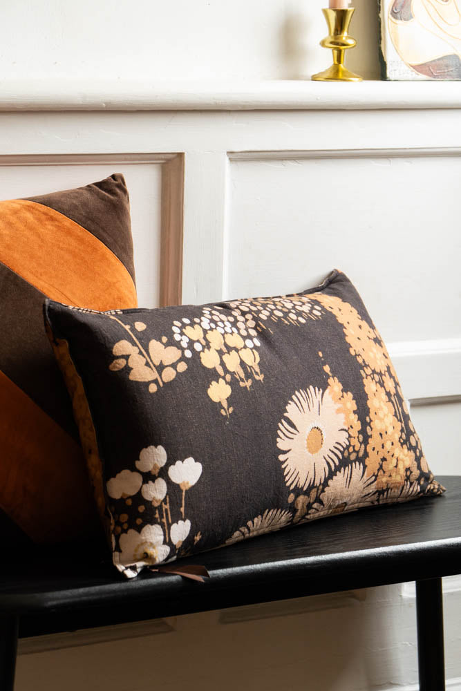 HKLIVING Dark Florals Cotton Cushion