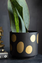 Handcrafted Black & Metallic Planter - Available In Two Sizes