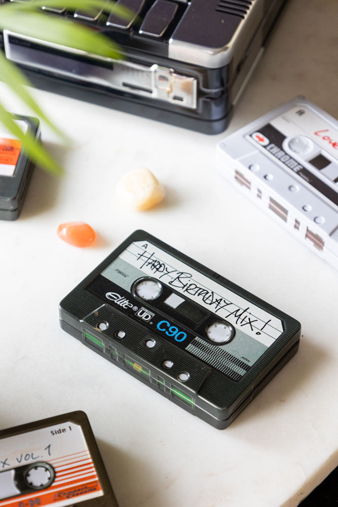 Happy Birthday Cassette Tape Storage Tin