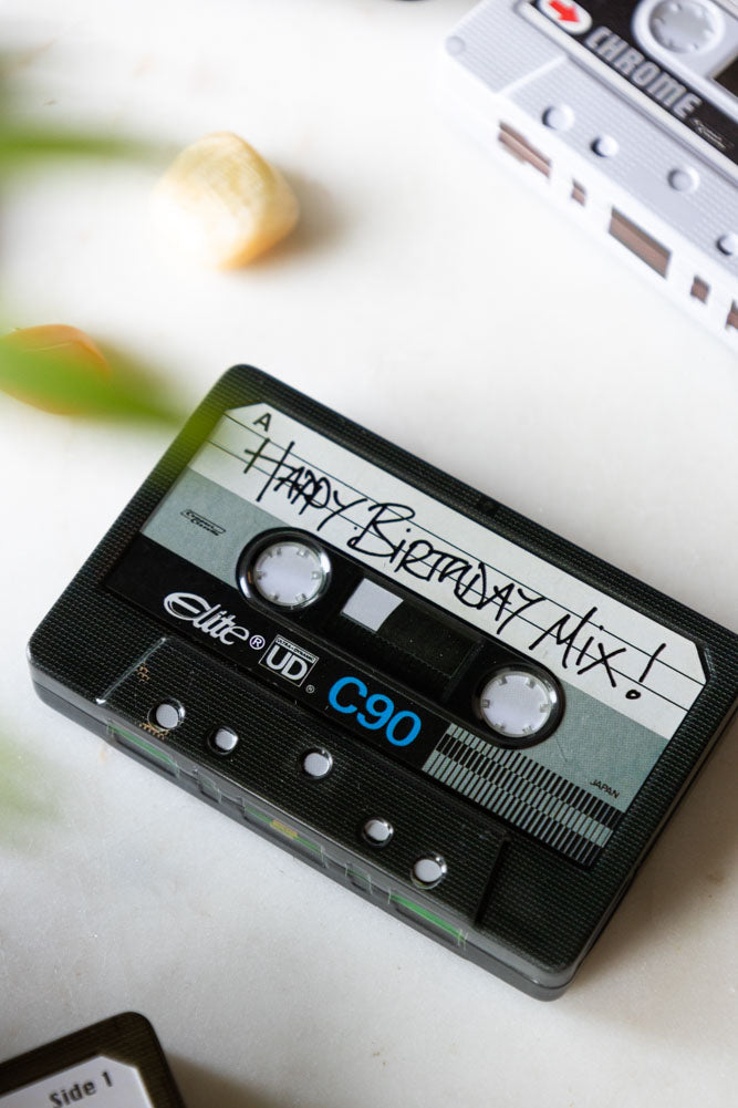 Happy Birthday Cassette Tape Storage Tin