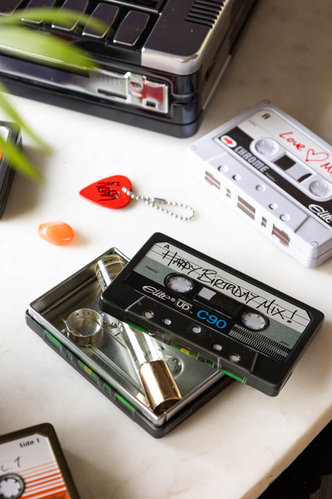 Happy Birthday Cassette Tape Storage Tin