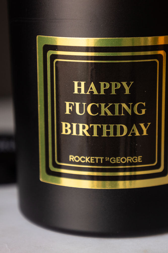Happy Fucking Birthday Scented Candle - Leather & Tobacco