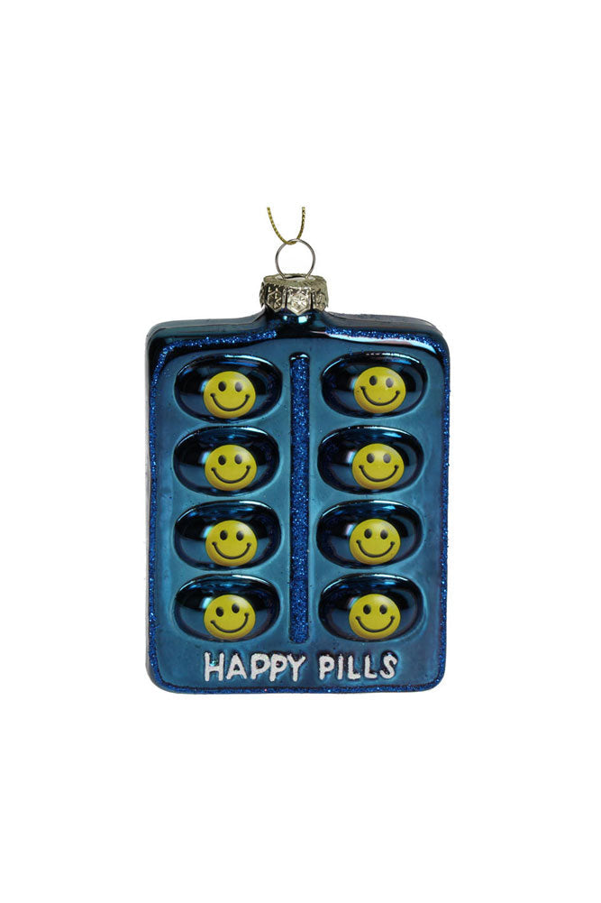 Happy Pill Glass Christmas Tree Decoration
