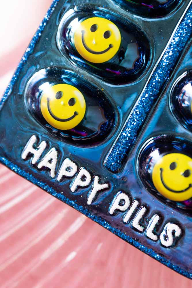 Happy Pill Glass Christmas Tree Decoration