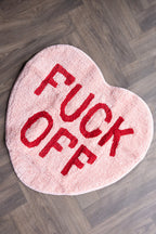 Heart Shape 'Fuck Off' Bathmat