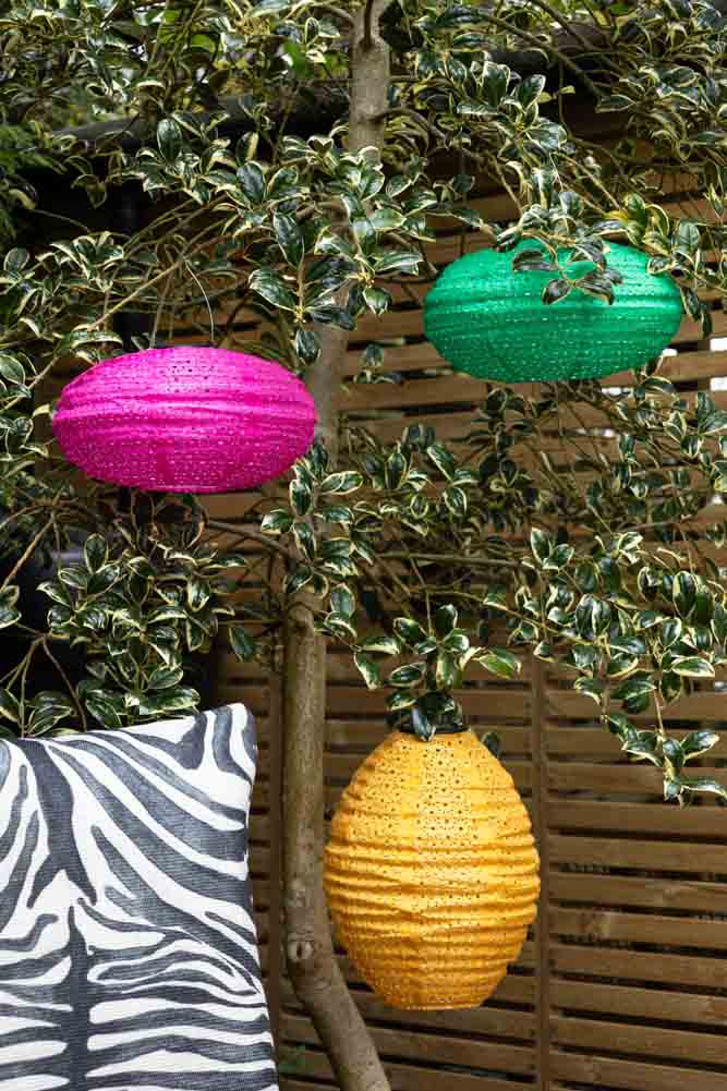 Hot Pink Hanging Outdoor Solar Lantern