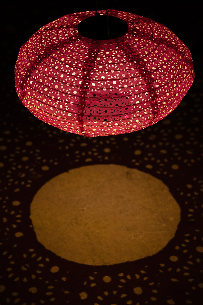 Hot Pink Hanging Outdoor Solar Lantern