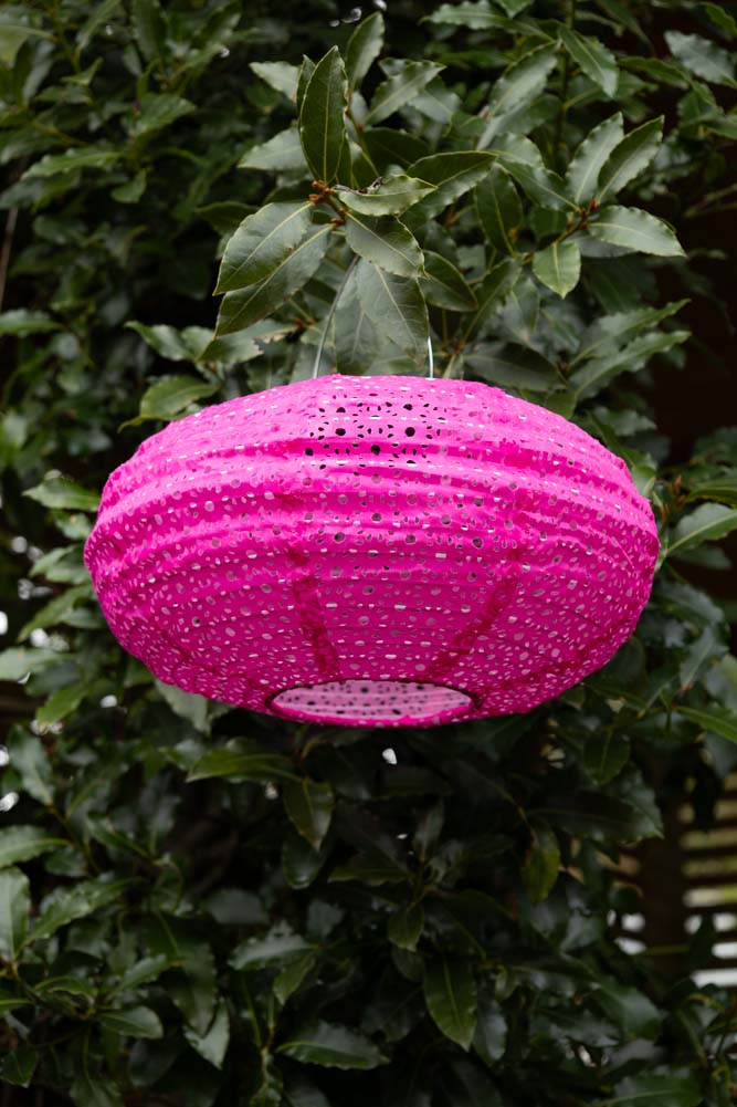 Hot Pink Hanging Outdoor Solar Lantern
