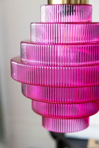 Hot Pink Tiered Glass Easyfit Ceiling Shade