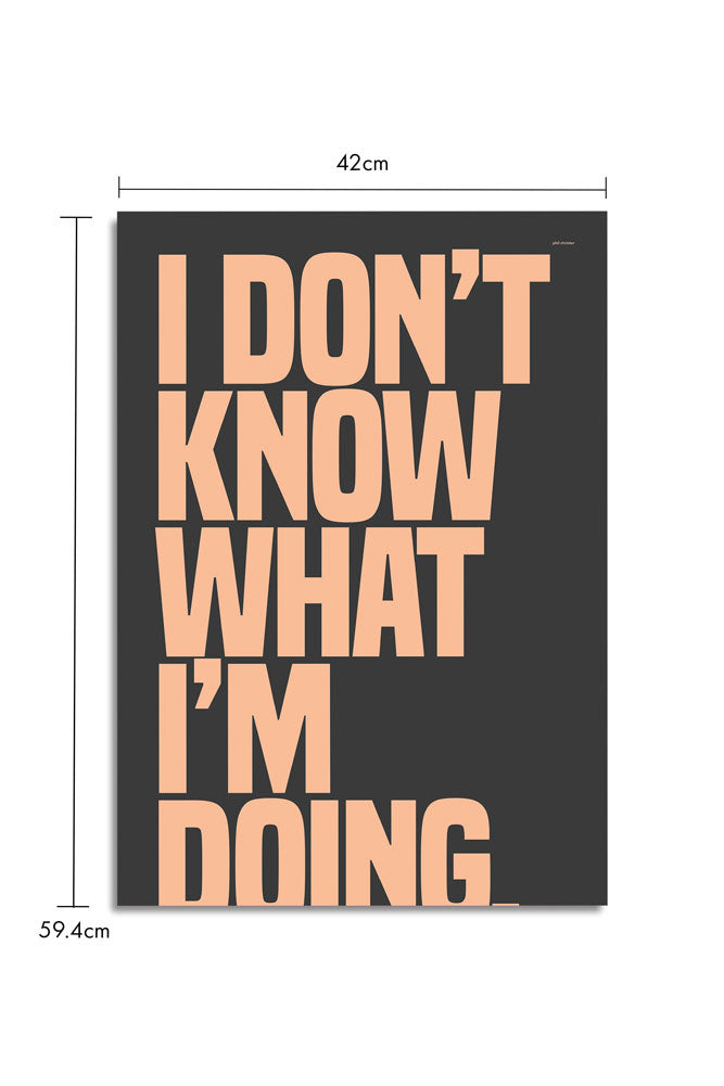 I Don't Know What I'm Doing Art Print - Unframed
