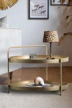 Industrial Style Two-Tier Coffee Table Gold