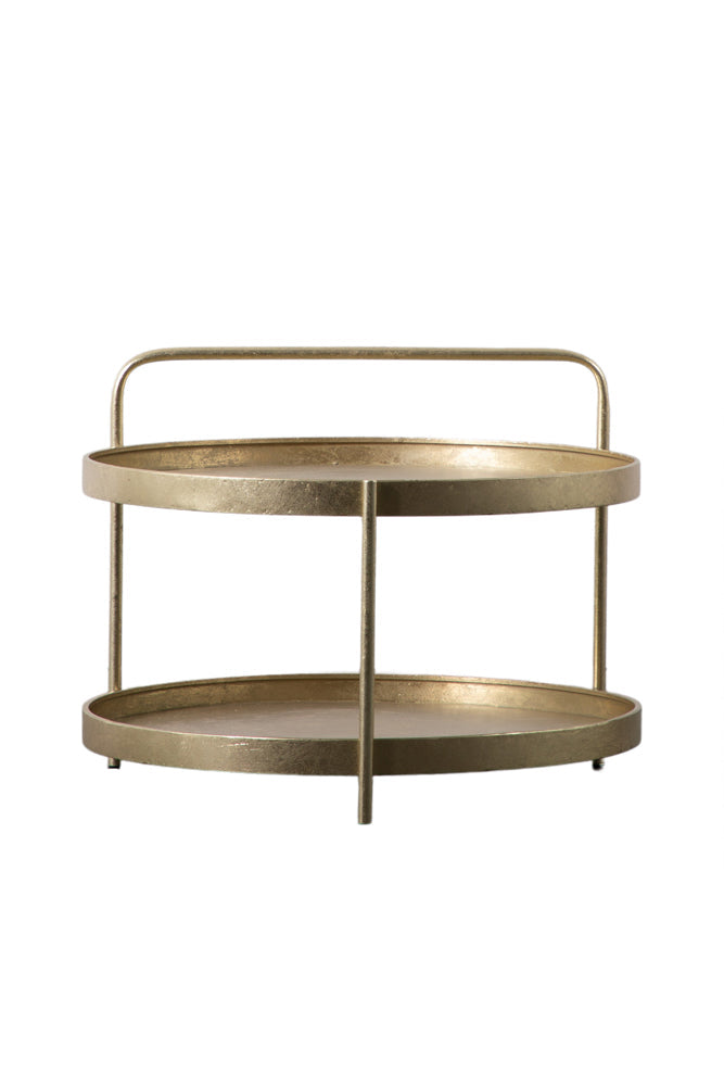 Industrial Style Two-Tier Coffee Table Gold
