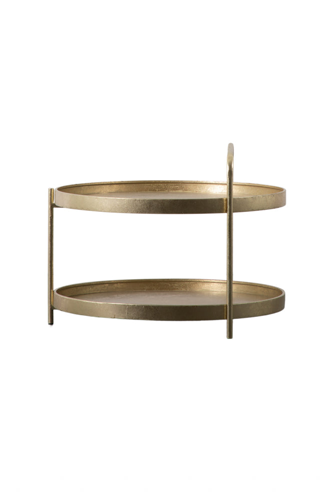 Industrial Style Two-Tier Coffee Table Gold