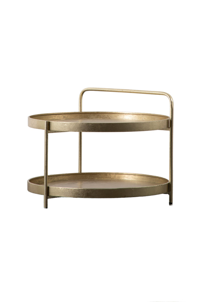 Industrial Style Two-Tier Coffee Table Gold