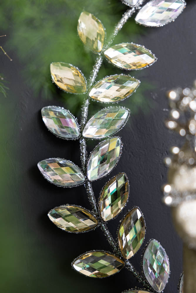 Jewelled Silver Leaf Door / Christmas Wreath