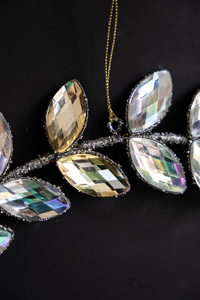 Jewelled Silver Leaf Door / Christmas Wreath