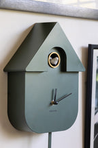 Khaki Green Modern Cuckoo Wall Clock