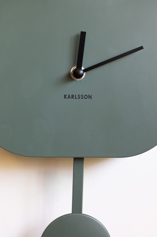 Khaki Green Modern Cuckoo Wall Clock