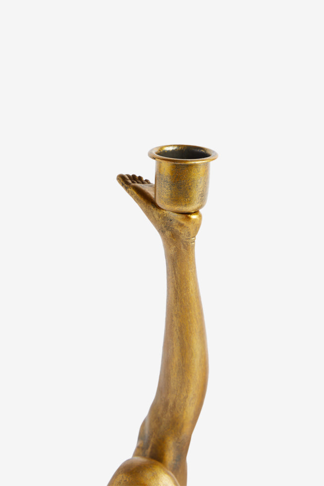 Kicking Leg Candle Holder In Gold