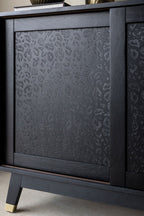 Large Black Leopard Print Sideboard