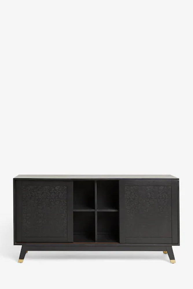Large Black Leopard Print Sideboard