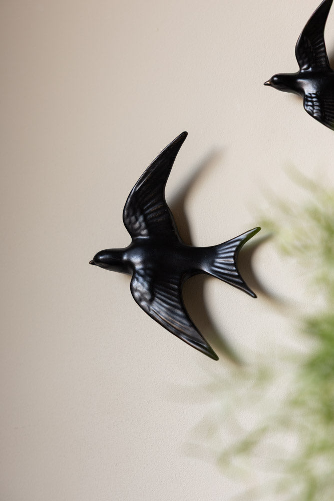 Large Black Swallow Wall Decoration