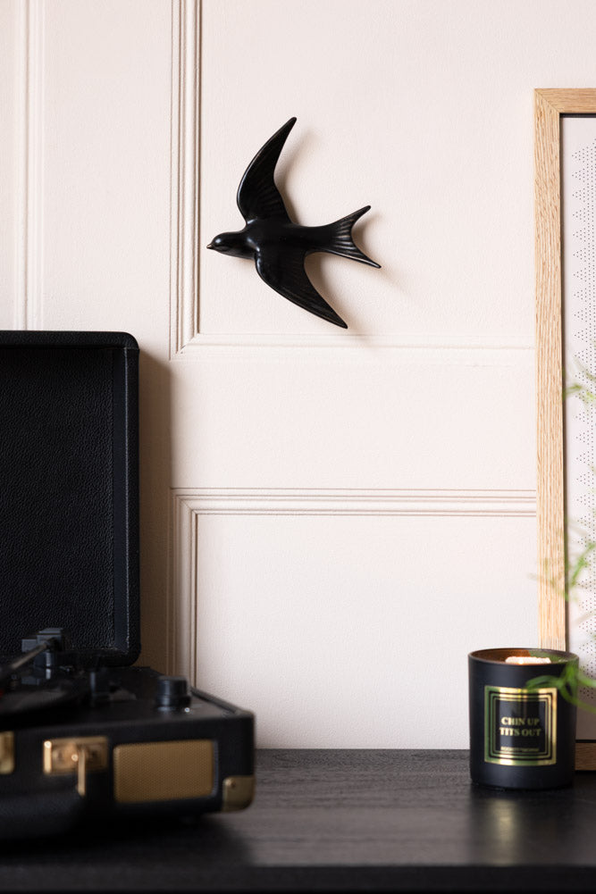 Large Black Swallow Wall Decoration