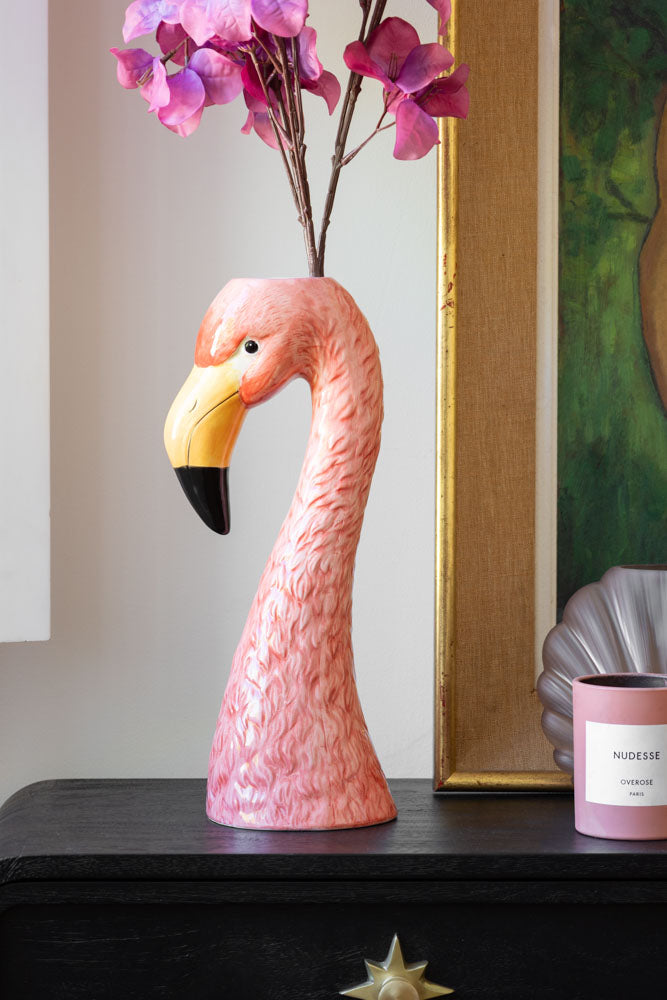 Large Blush Pink Flamingo Head Vase