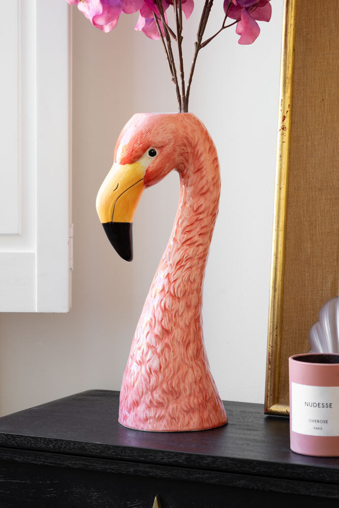 Large Blush Pink Flamingo Head Vase