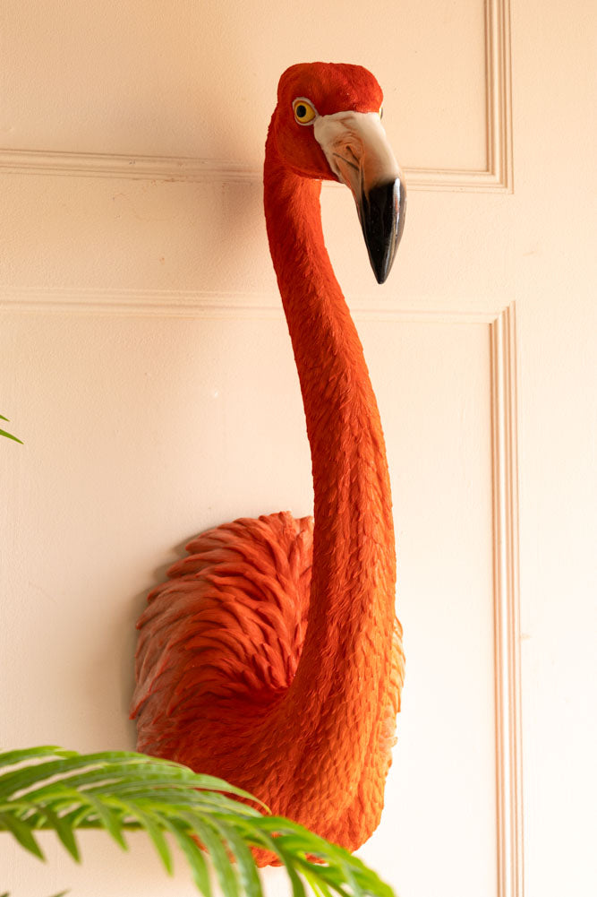 Large Faux Flamingo Head Wall Art