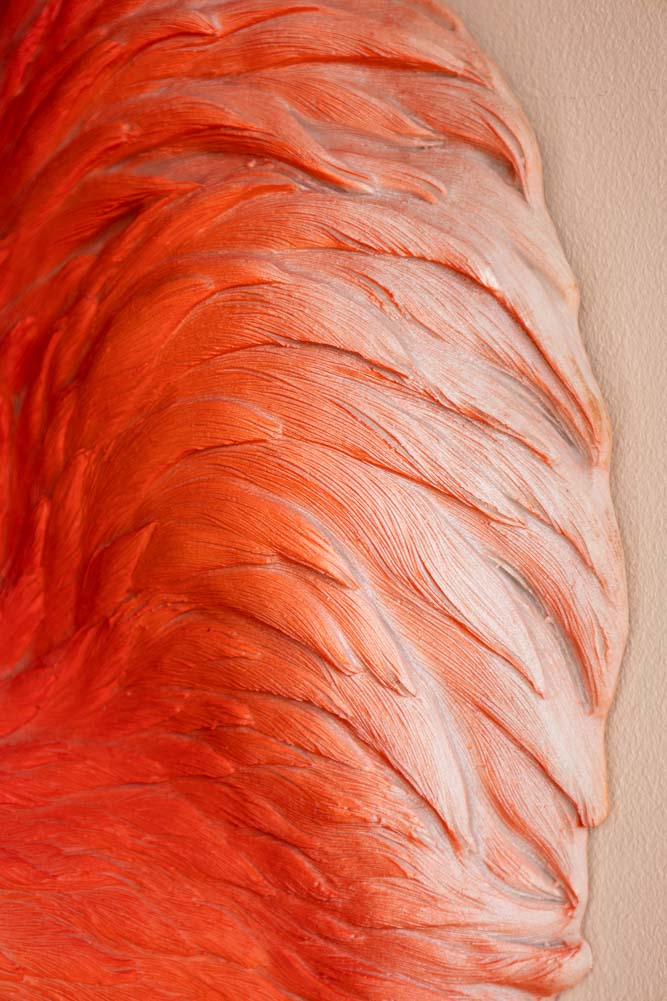 Large Faux Flamingo Head Wall Art