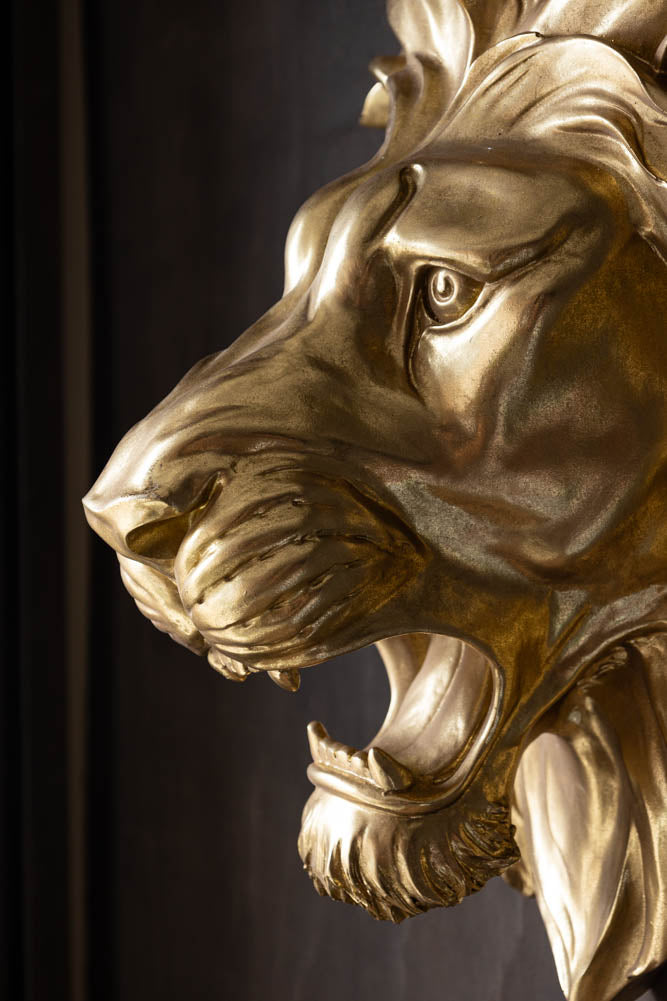 Large Gold Lion Head Wall Art