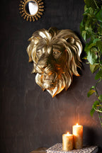 Large Gold Lion Head Wall Art