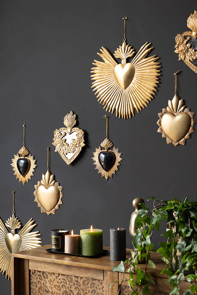 Large Milagro Antiqued-Style Heart Decoration