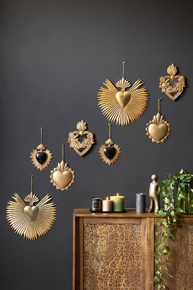 Large Milagro Antiqued-Style Heart Decoration