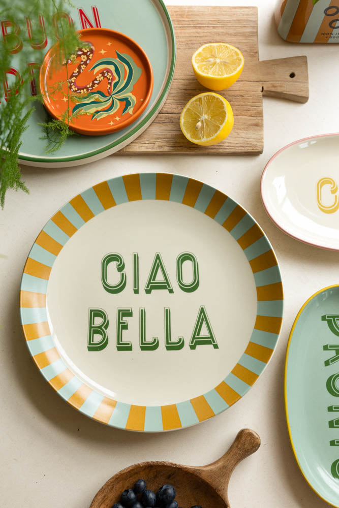 Large White Ciao Bella Plate