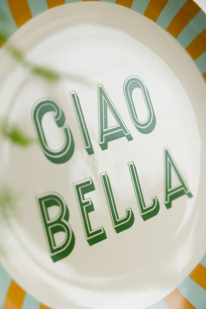 Large White Ciao Bella Plate