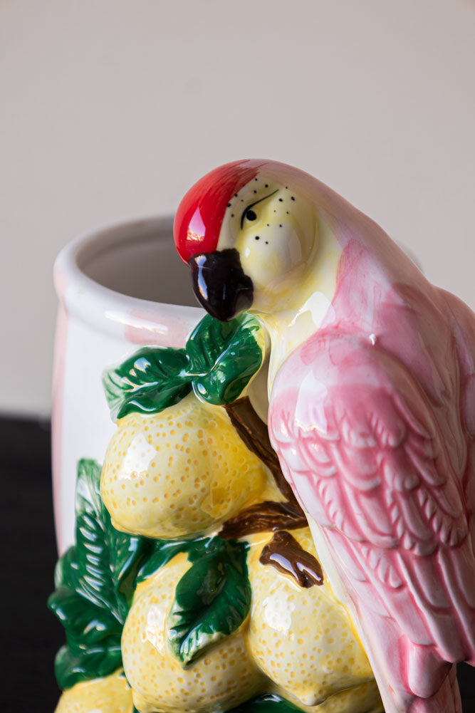 Lemon & Parrot Pink Stripe Indoor Planter