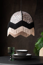 Leopard Love Print Double Tassel Edge Ceiling Light