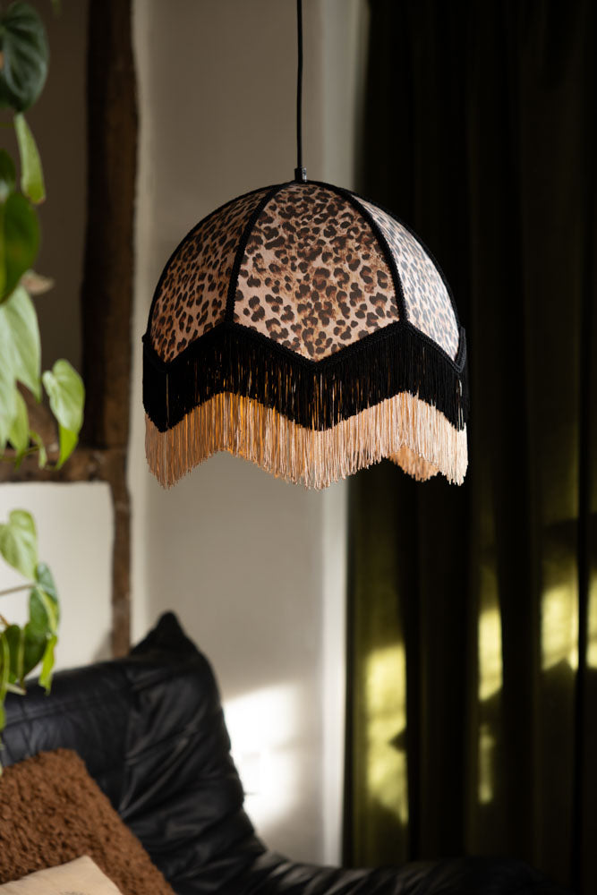 Leopard Love Print Double Tassel Edge Ceiling Light