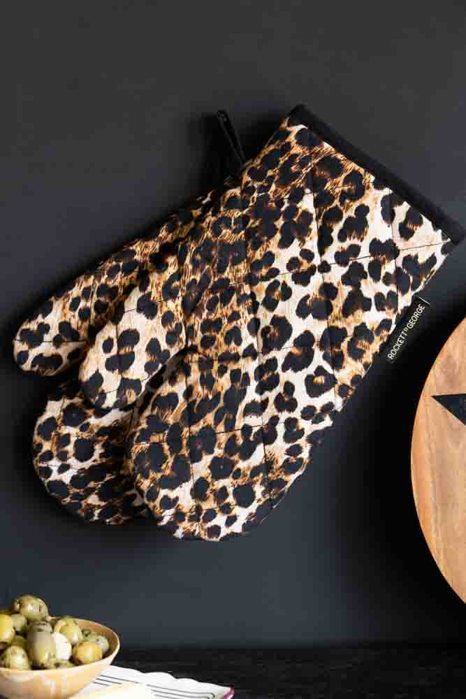 Leopard Love Print Oven Mitts