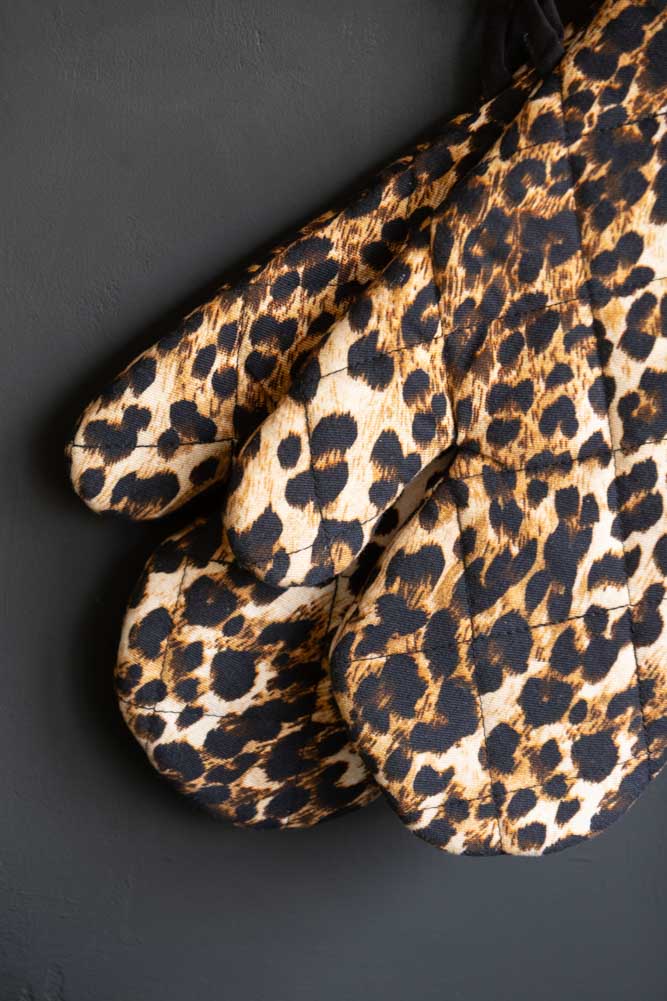 Leopard Love Print Oven Mitts