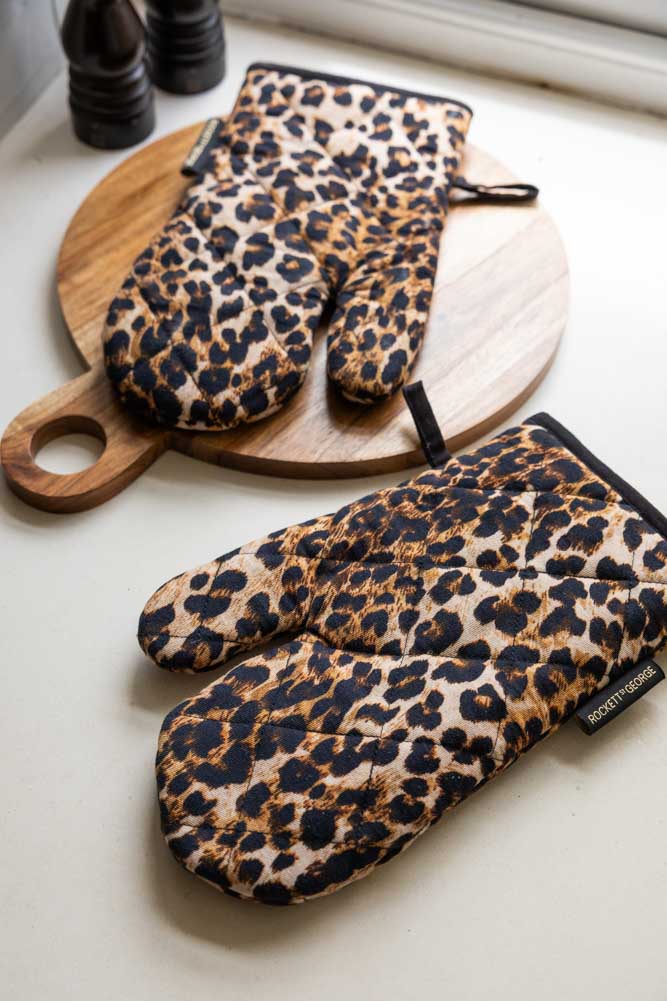 Leopard Love Print Oven Mitts